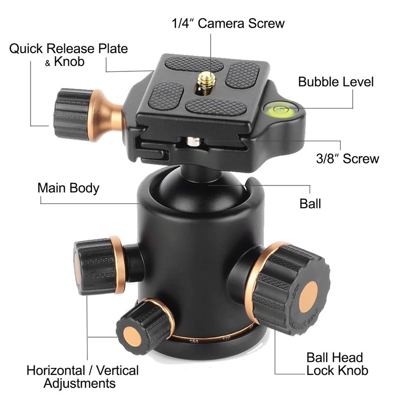 Professiona Heavy-Duty Carbon Fiber 70" Monopod/Unipod (Dual Optional Head) for