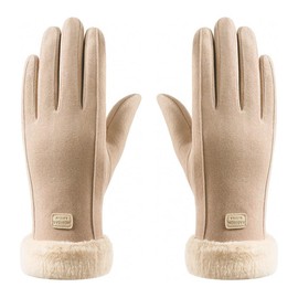 Hsthe Sea Kadınlar için kışlık sıcak dokunmatik ekran eldiveni, polar astarlı örgü, soğuk hava için kış eldiveni