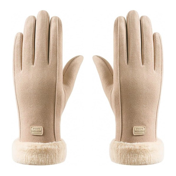 Hsthe Sea Kadınlar için kışlık sıcak dokunmatik ekran eldiveni, polar