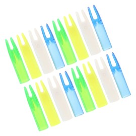 WHAMVOX 16pcs Arrow Nocks for Archery Wear Replacement Nocks Blue Green White and Yellow for Outdoor Hunting and Shooting Activities