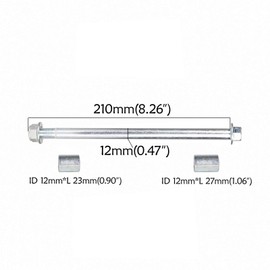 REBEKAMODS 210mm 12mm Front Rear Axle with Bushing 23mm 27mm for CRF50 PW50 CRF7 Pit Dirt Bike Moped Scooter Quad ATV Mini Bike