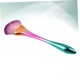 Minkissy Colorful Powder Brush for Makeup Application Durable Electroplated Handle Blush Brush for Professional Home Use for Beauty Enthusiasts Purple