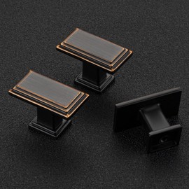 Ravinte Oil Rubbed Bronze Cabinet Knobs 10 Pack Knobs for Cabinets and Drawers Rectangular Kitchen Cabinet Knobs Drawer Pulls and Knobs Bronze Closet Door Knobs