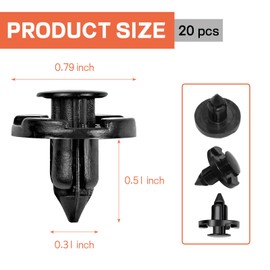 Hbxdeco 20PCS Car Fender Trim Panel Bumper Shield Retainer Fastener, Nylon Push Type Retainer Clips, Bumper Fastener Rivet Replacement for 01553-09321, 01553-2DR9A, MR328954