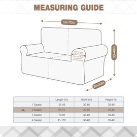 Ruaozz Stretch Loveseat Sofa Cover 1 Piece Couch Covers for 2 Cushion Couch Non Slip Loveseat Slipcover Soft Jacquard Furniture Protector with 2 pcs Throw Pillow Covers (2 Seater, Khaki)