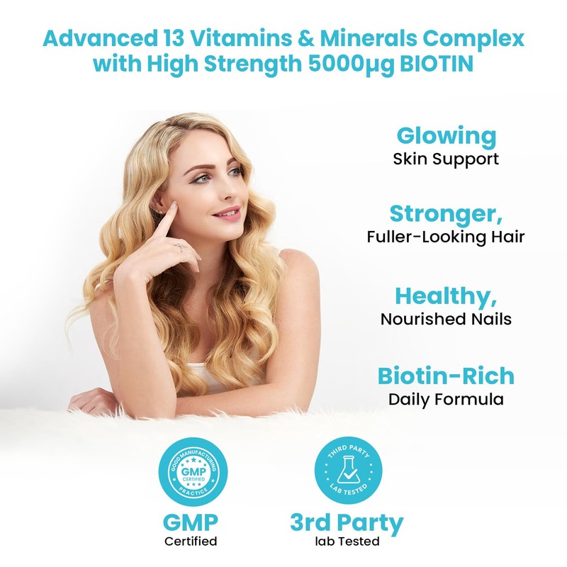 Hair, Skin & Nails Gummies 5000μg Biotin – 13 Vitamins