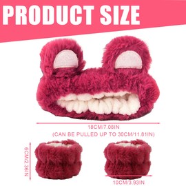 NHPY Skincare Hair Band, Bear Ears Skincare Set, Wrist Wash Band, Make Up Hair Band, Skincare Headband, Pack of 3