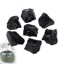 Uncle yang 200g Obsidian Raw Stone Set - Black Natural Crystal, Healing Stone, Decorative Stone, Meditation Stone, Aroma Stone, Reiki, Chakra, Gift Idea