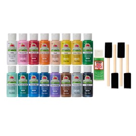 Apple Barrel Multi PROMOABMPO22, juego de bricolaje de 21 piezas con 16 pinturas de superficie, 1 sellador acrílico para exteriores Mod Podge y 4 pinc