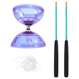 Chinese Yoyo Diabolo Juggling Big Top Jumbo Bearing Diabolos Set Plastic Sticks Juggling Spinning Toy for Children Adults 1 Set
