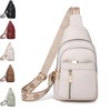 Wbougisay Crossbody Bag - Anti-Theft Embroidery Solid Color Crossbody Bag for Daily Travel (White)