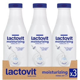 Lactovit | Moisturizing Body Wash | Hydrating Shower Gel | For all Skins | With ProLactiC10, Collagen & Elastin Booster | Smooth & Youthful Skin | Dermatologist Recommended | 3 x 600 ml