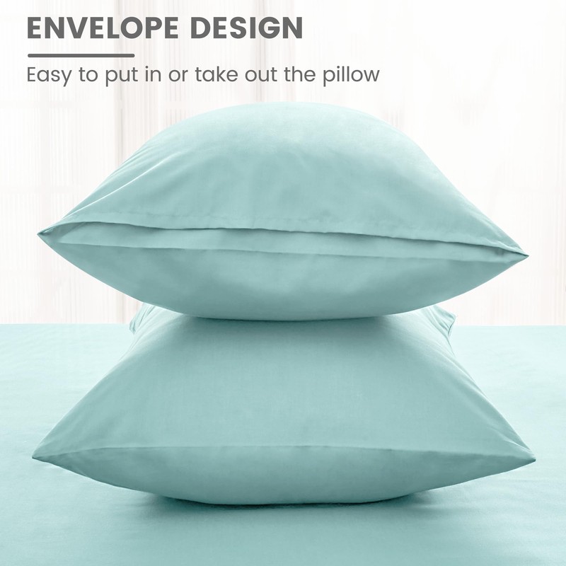 LINENOVA Luxury Cotton Blend Pillowcases (Set of 2) - European