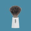 nom Carl Pure Badger Shaving Brush (Handle: White)