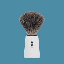 nom Carl Pure Badger Shaving Brush (Handle: White)