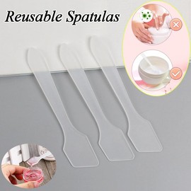 Wopanxye 120 Pack Cosmetic Spatula, Small Plastic Spoon for DIY Facial Lip Mask, Face Cream, Body Lotion, Disposable Makeup Scraper, Multipurpose Mini Applicator for Mixing, Skincare, Sampling, Waxing