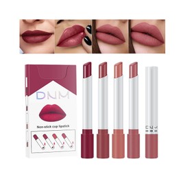 4 PCS Labiales, Balsamo Labial, Labial Hidratante, Mate Lápiz Labial, Labial Impermeable sin Decoloración Cosméticos,Tinte de labios para mujeres (01, 4PCS)