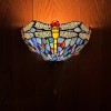 Enjoy decor Lamps Tiffany Style Sconce Lamp Blue Stained Glass