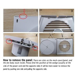 SAILFLO 6 Inch Wall-Mounted Exhaust Fan, 18W Ventilation Extractor with Anti-backflow Check Valve Chain Switch for Window Duct Glass Grow Tent Bathroom Vents - 8"×8" Grid Panel - Small Size