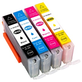 ESMONLINE 4 Compatible XXL Printer Cartridges (4 Colours Including Photo Black) to Replace Canon CLI-581