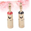jojofuny 1pair Gold Plated Speaker Banana Plugs Durable Connectors for
