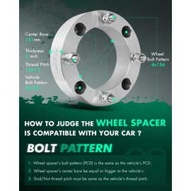 SCITOO 2Pcs 4x156 Wheel Spacers 2" Center Bore 131mm Studs 12x1.5 4 Lug Wheel Spacers Adapters Fit for Polaris RZR 900 EPS Trail RZR 900 EPS Trail Fox Edition LE RZR XP 1000 EPS