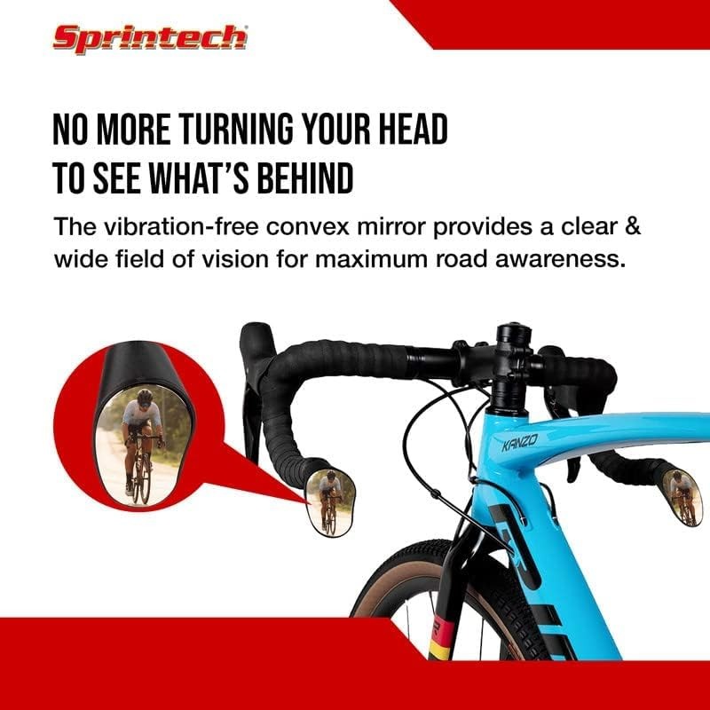 Sprintech Swiss-Made Convex Chrome-Plated Bike Mirror for Drop Bars –
