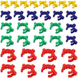 JEUIHAU 32 PCS Plastic Keck Clips, Keck Clamp, Plastic Joint Clips for Glass Standard Conical Interface Joint, 14mm, 19mm, 24mm, 29mm, 4 Sizes and 4 Color