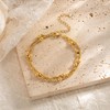 HABIKIP Gold Waves Beaded Bracelets for Women,Dainty 14k Gold Plated