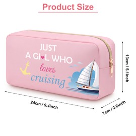 Cruise Lover Makeup Bag Cruise Gifts for Women Friends Sister Oxford Cloth Cosmetic Bag Beach Lover Beach Weekend Gifts for Cruise Lovers Carnival Cruise Themed Valentine Birthday Gift
