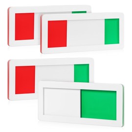 Lurrose 4pcs Vacant/In Use Sign Red Green Privacy Sign Slider Door Indicator Meeting Room Signs Tells Whether Room Vacant or Occupied for Home Office Restroom
