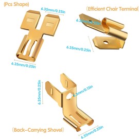 36Pcs Connectors Combination Kit: Double Spade, Piggyback, Chair Terminal Quick Disconnect Adapter - 12 Each Female Spade Connector