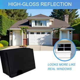 NILEHO 16 Pcs Black Magnetic Faux Windows Panels for 1 Car Garage Household Essentials Metal Garage Door Decorative Easy Installation Sheets and Plates of Metal - 6.125" X 4"