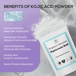 Hyaluronic Acid Powder for DIY Skincare - 99% Purity, Ultimate Moisturizer, Smoother Skin, Wrinkle-Reducing Elixir, Perfect for Post-Peel Care