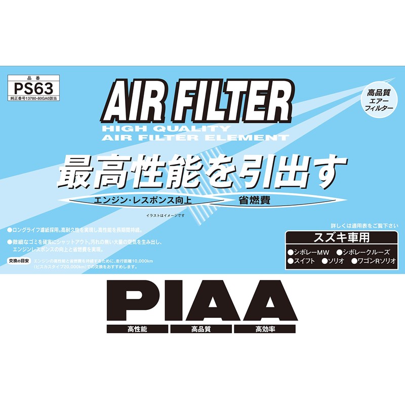 PIAA PS63 Air Filter, 1 Piece