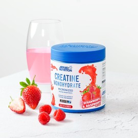 Applied Nutrition Creatine + Bullet Shaker 500ml | Creatine Monohydrate Micronized Powder with Flavour, Increases High-Intensity Physical Performance (250g - 50 Servings) (Strawberry & Raspberry)