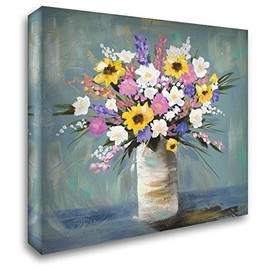 ArtDirect Reynolds, Jade 20x20 Gallery Wrapped Canvas Museum Art Titled: Mixed Pastel Bouquet I