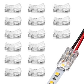SDLDEER 2 Pin 8mm Led Strip Light Connectors, 15Pcs Led Strip Connectors, Wire Quick Connectors Adapter for Electrical Terminals Kit