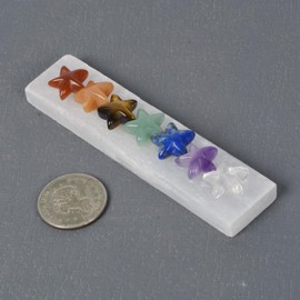 Justinstones White Selenite Crystal Sticks Wand 7 Chakra Stone Star Shapes for Chakra Balancing Meditation Home Office Decor