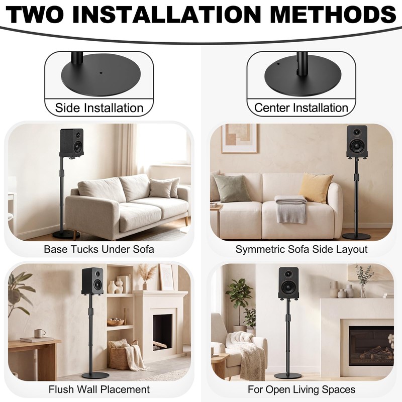 IBVIVIC Universal Speaker Stands Pair 31.5" - 41.3" Height Adjustable