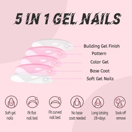 150 Pcs French Tip Press on Nails Medium Coffin Fake Nails French False Nails 15 Size Full Cover Acrylic Nails Glossy Glue on Nails Nude Pink Natural Artificial Stick on Nails for Women Girls Manicure