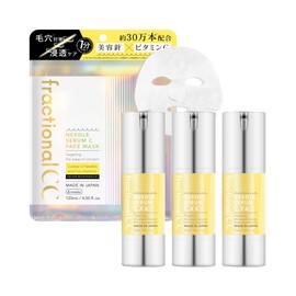 Fractional CC Needle Serum CX4 x 3 Piece Set + Needle Mask C6 Pieces x 1 Set (Needle Serum, Needle Shot, Needle Serum, Vitamin C, Pore Care)