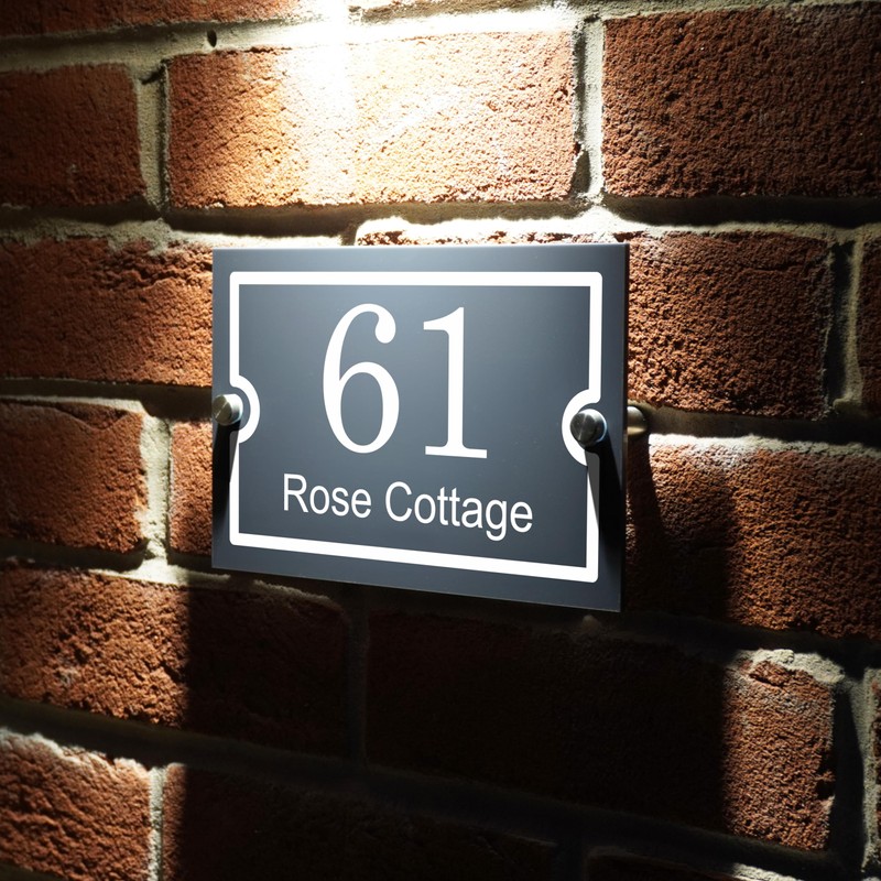 Badgemaster Modern Anthracite Grey House Number Sign Plaque Stainless Steel