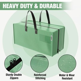 WORKPRO 6 Pack Extra Large Moving Bags with Zippers & Carrying Handles Backpack Straps, Heavy-Duty Storage Tote for Space Saving & Storage, Alternative to Moving Box (Green)