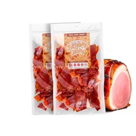 Bezerky Jerky All-Natural Premium Ham Jerky | Keto-Friendly | Made in the USA | Gluten-Free | Non-GMO | Low Carbs | High Protein Snacks | Old Fashioned Recipe | 16 Oz (Pack of 1)