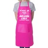 Awesome Chef Funny Fathers Day BBQ Cooking Novelty Apron Pink
