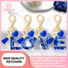 ANHBKAR Royal Blue Initial Keychains for Women with Cute Heart