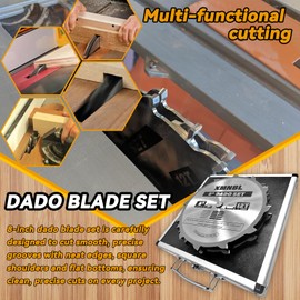 8 Inch Carbide Stacked Dado Saw Blade Set,8" Dado Blade for 10 Inch Table Saw,Replace for Freud 8" Dado Set,Compatible with SawStop,Jet,Dewalt 8" & 10" Table Saw,Grooves from 1/4" to 7/8",5/8 Arbor