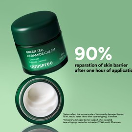 INNISFREE Green Tea Ceramide Cream, Korean Moisturising Face Cream with Green Tea & Ceramide, For Hydration, Skin Barrier Care & Comfort, 50ml