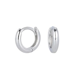 925 Sterling Silver Thin Hinged Hoop Earrings, Sold as a Pair (8mm Diameter)